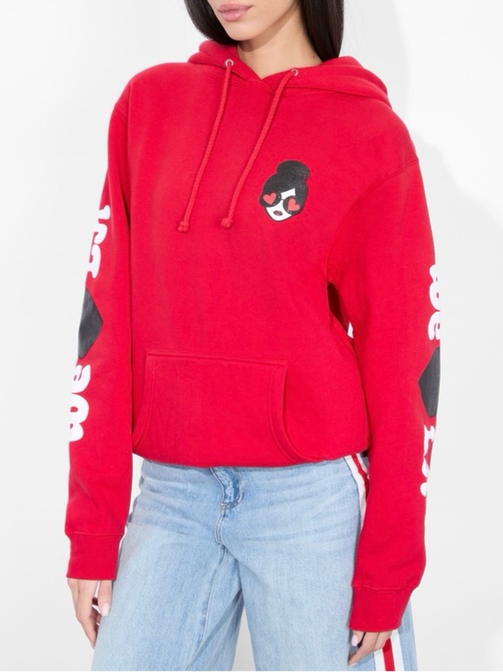 Alice + Olivia Women Hoodie Red Graphic Heart Supporting Women Everywhere Size S